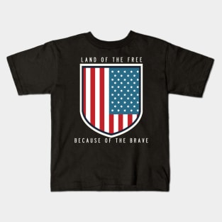 Land Of The Free Because Of The Brave Kids T-Shirt